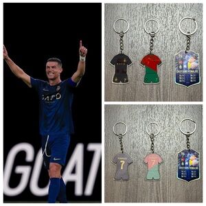 Cristiano Ronaldo Al-Nassr Away & Portugal Jersey Kit – 3 Keychains Bundle